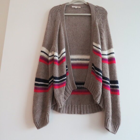 XIRENA Lander Striped Open Front Alpaca Blend Cardigan Bohemian Comfy - Size M - Picture 9 of 13